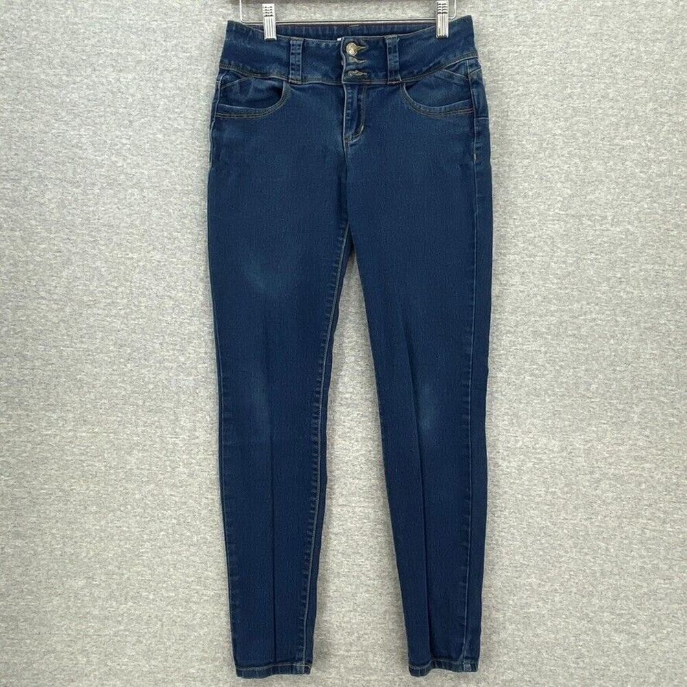 Pello Jeans Women 7 Juniors Skinny Stretch Mid Rise Wash Medium Denim